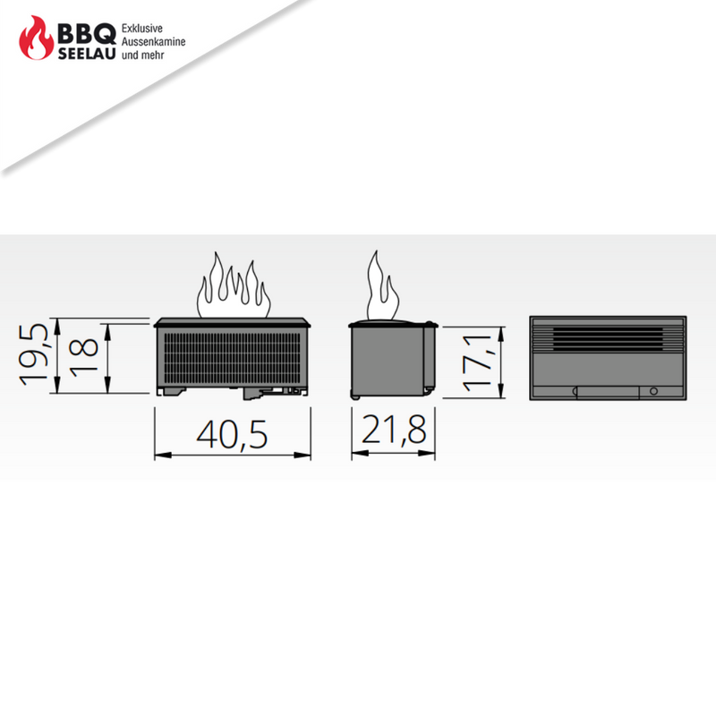 Effekt Feuer für GrillTisch inkl. FB Model Aladin