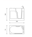 Seniorenbadewanne Siena II 122x71cm