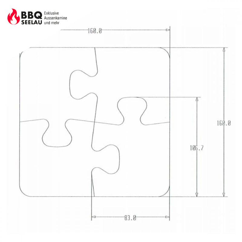 Edelstahl Untersetzer Puzzle Teil Kante