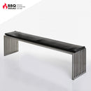 Edelstahl Sitzbank Magic, Extralang 250cm - mit Rückenlehne