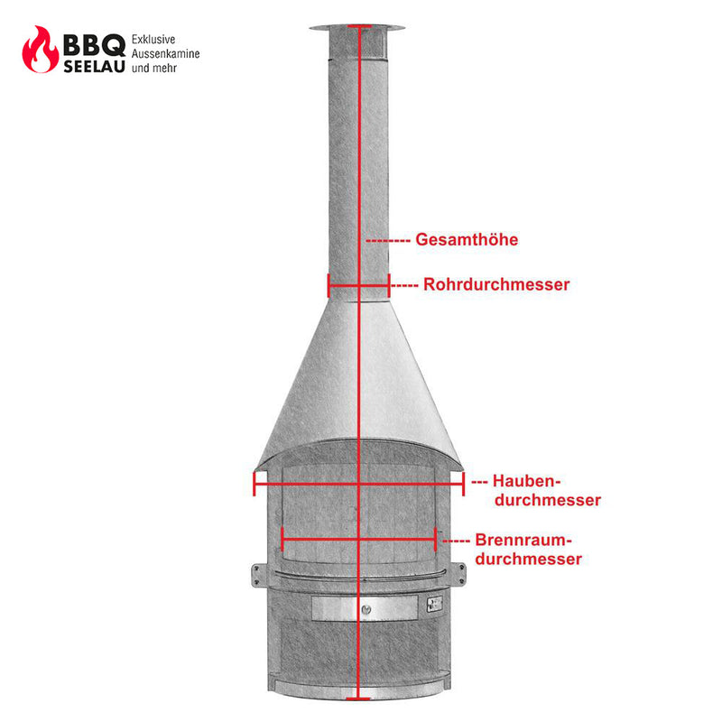 Lackierte Haube - Typ 1 (Kamin mit 60 cm Durchmesser) - Silbergrau